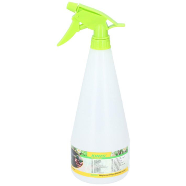 1L Plastic Spray Bottle White Green Adjustable Nozzle for Cleaning Gardening