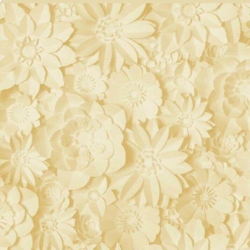 Floral Yellow Wallpaper 10m x 52cm Washable Peelable UK Dimensions Bright Design