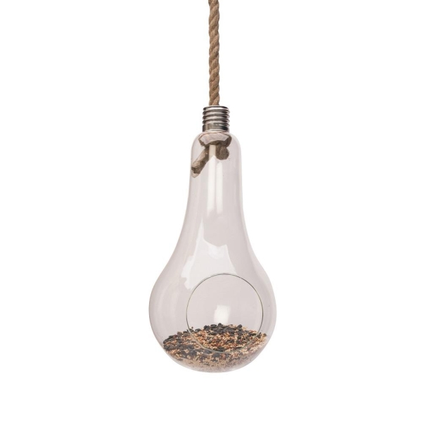 Glass Lightbulb Terrarium & Bird Seed Feeder.