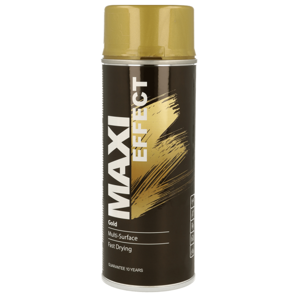 Maxicolor Metallic Effect Gold Spray Paint 400ml Wood Metal Plastic Fast Drying