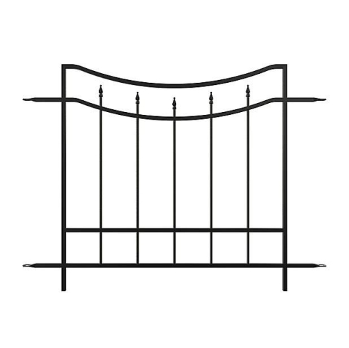 Arched Finial Fence Panel - Traditional Design, Durable Steel, Black Finish