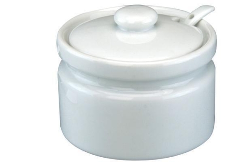 Porcelain Jam Pot with Lid and Spoon Elegant Storage Set for Breakfast and Tea