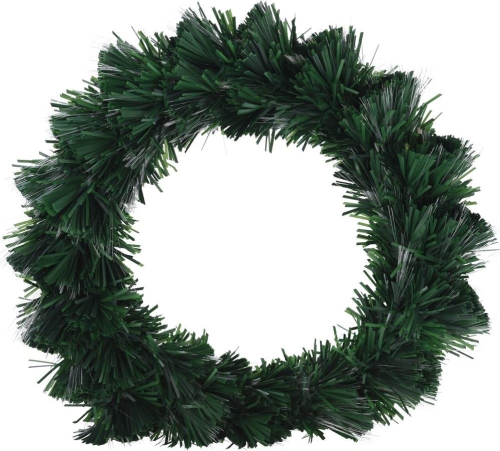 Christmas Fiber Optic Wreath 50cm Warm White Flashing LED Lights Indoor Outdoor