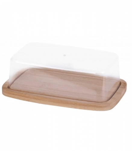 Plastic and Bamboo Butter Dish