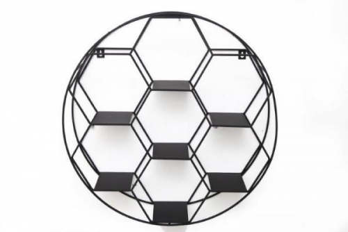50Cm Hexagon Cuts In Circle Wall Shelf Unit