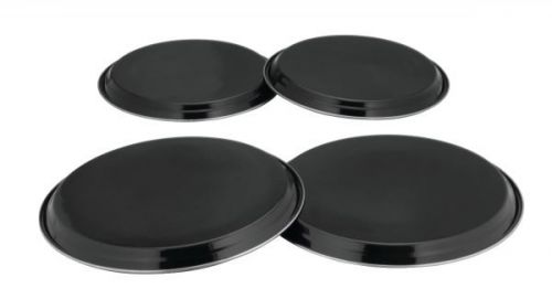 COLOURS 4pc Electric Gas Cooker Hob Cover Set Stainless Steel - Black