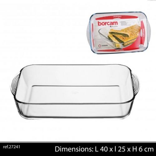 Borcam Glass Rect Roasting Dish 40X25X6Cm