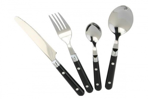 Stainless Steel 16 Piece Bistro Cutlery Set Black