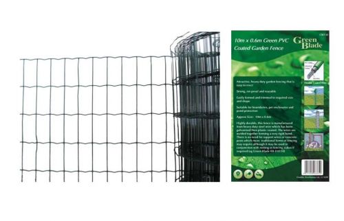 10m X 0.6m Green PVC Coated Garden Fence Wire Edging Fencing Net
