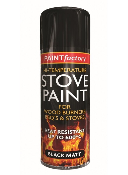 PF High Temp Stove Spray Paint Black Matt 400ml