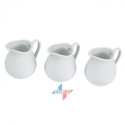 Set Of 3 White Porcelain Milk Jug Cream Sauce Gravy Serving Jug