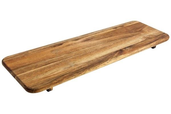 Acacia Wood Display Platter Raised Serving Board Feet Cheese Charcuterie Tray