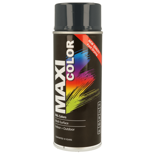 Maxicolor Gloss Anthracite Grey Spray Paint 400ml Fast Dry Indoor Outdoor Use