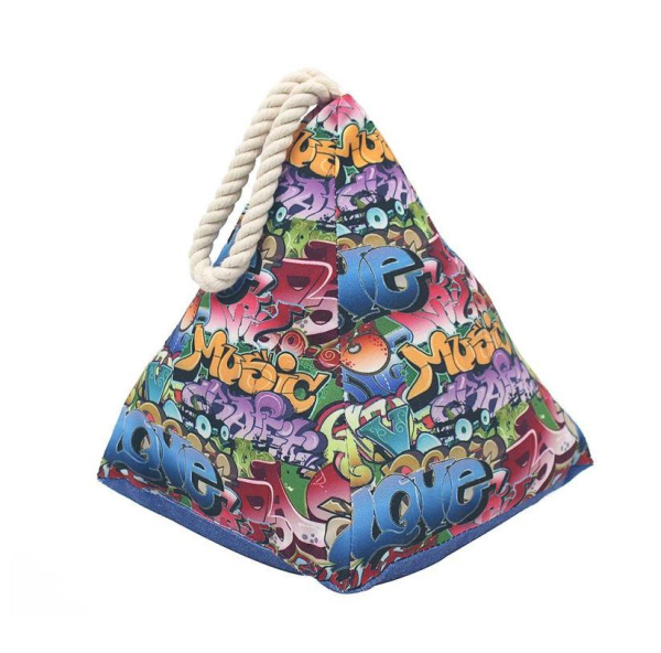 Graffiti Doorstop with Rope Handle Colorful Art for Home Door Holder