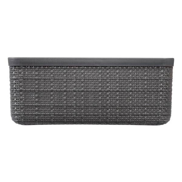 Jute Small Basket Grey Durable Plastic Compact Storage for Home or Office Use