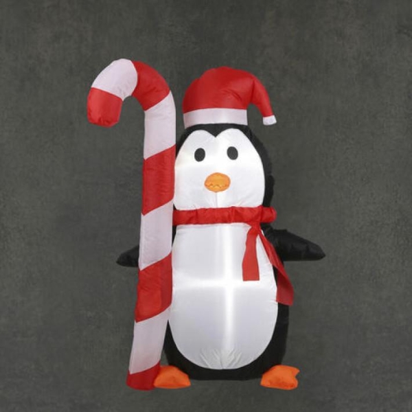 120cm Inflatable Penguin with Red LED Lights Indoor and Outdoor Christmas Decor