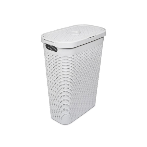 Addis 40L Slimline Laundry Basket Light Grey