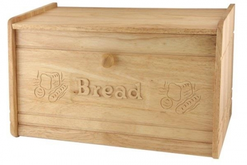 Wooden Carved Bread Bin Counter Storage Box