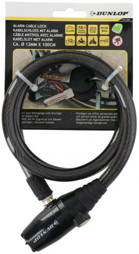 Dunlop Alarm cable lock 12x100cm strong Black