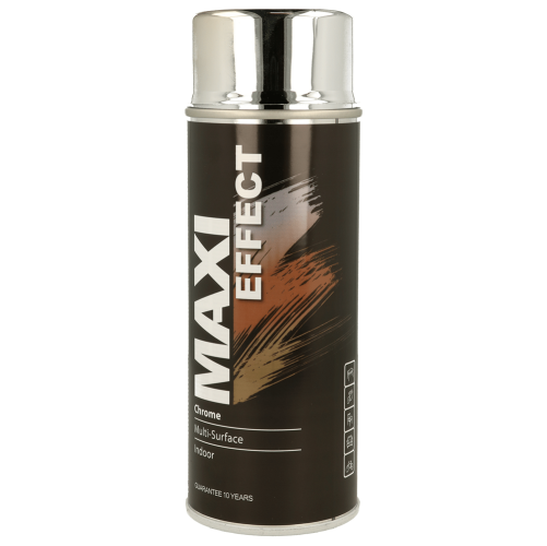 Maxicolor Metallic Chrome Spray Paint 400ml for Wood Metal Plastic Fast Drying