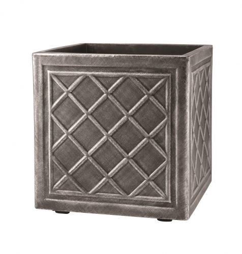 38cm Lead Effect Pewter Square Planter