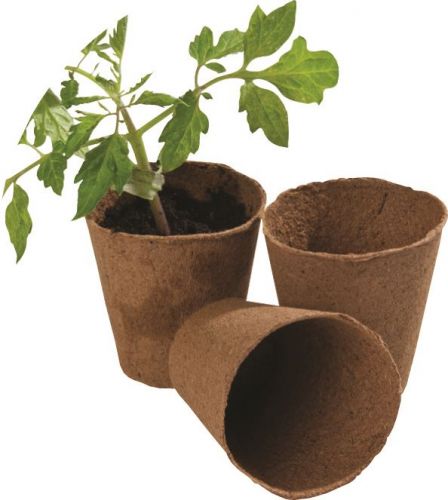 12pcs 8cm Round Fibre Pots For Home Growing Gardening Greenhouse