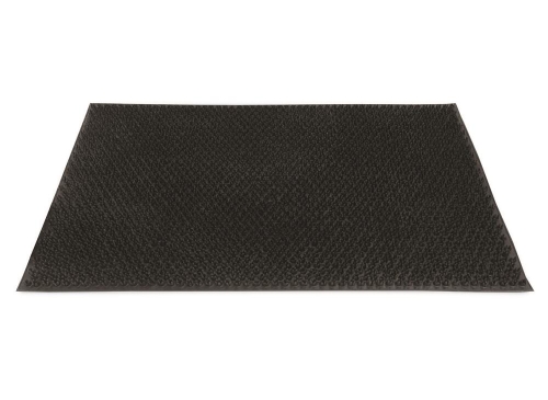 Grass Effect Rubber Scraper Mat 60x40cm Durable Indoor Outdoor Use Black