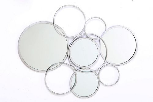 Silver Circular Abstract Mirror