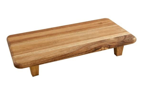 Acacia Display Platter 23x41cm with Four Feet Natural Wood Serving Decor