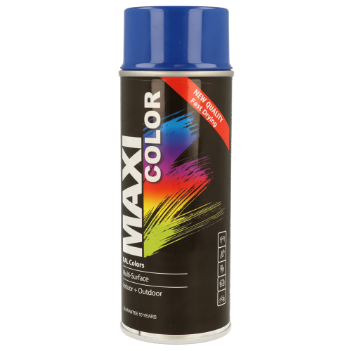 Maxicolor Gloss Ultramarine Blue RSpray Paint 400ml Fast Dry Indoor Outdoor