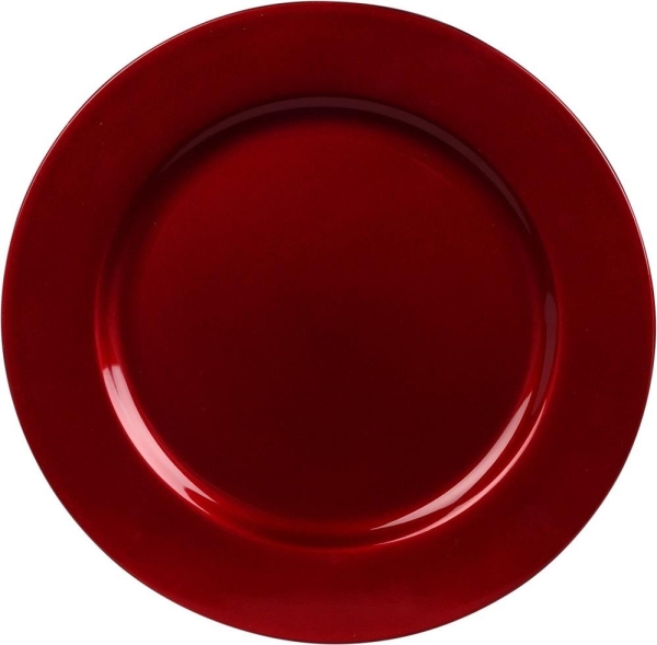 Plate Red 33cm Set of 4 Elegant Polypropylene Dinner Plates