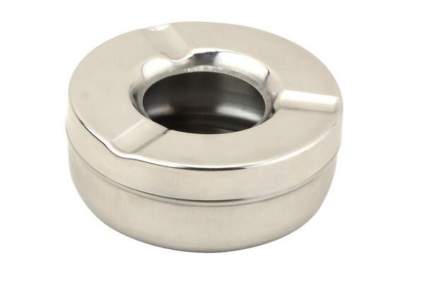 Stainless Steel Windproof Round Ashtray Outdoor Use Elegant Design 9cm Diameter