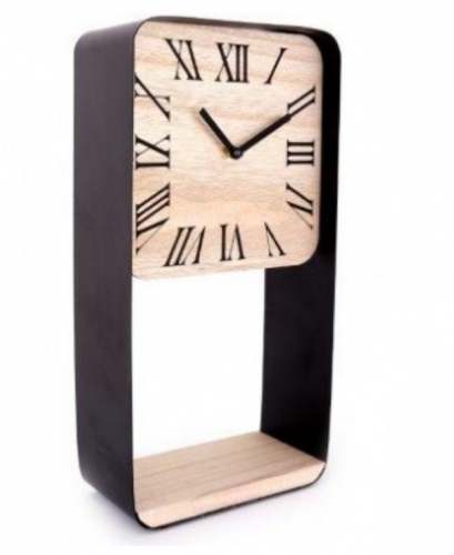 40X20 Cm Metal Frame Clock Shelf
