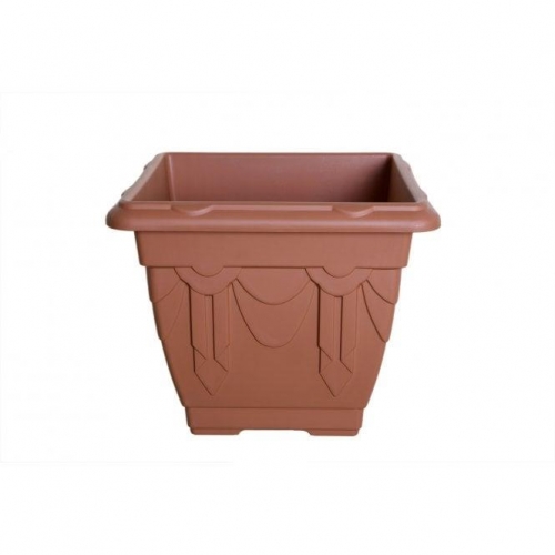 Whitefurze Square Venetian Terracotta Brown Planter 30cm