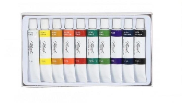 Water Paint Set 10 Vibrant Colours 12ml Tubes Ideal for Artists & Beginners