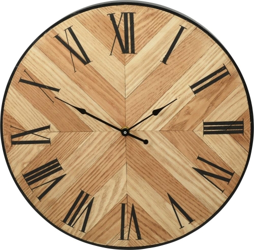 Wall Clock 38.5x38.5cm Black MDF Modern Design Easy to Read Durable Construction