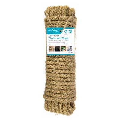 10m x 10mm Thick Jute Rope - Durable and Eco-Friendly for Crafts and Practical Uses