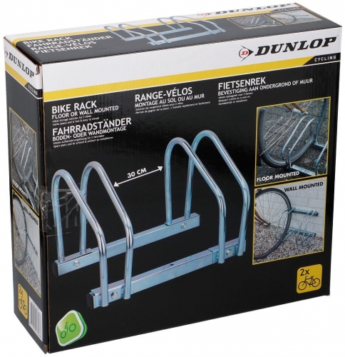 Dunlop bike rack for two bicycles floormount 26.5 x 40 x 32.5 cm silver