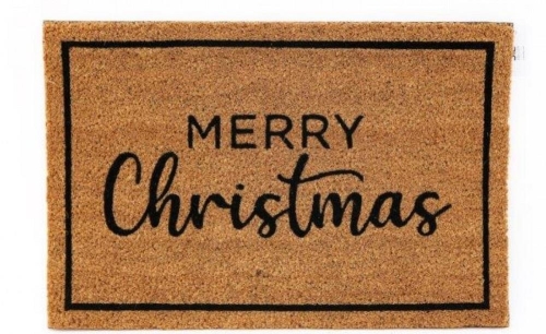 Merry Christmas Doormat 60x40cm Coir and PVC Festive Entry Rug Holiday Decor