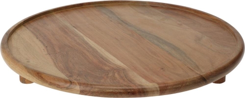 Acacia Wood Tray 37cm Diameter Stylish Finish Durable Lightweight Functional