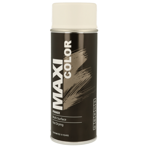 Maxicolor Primer White Paint 400ml Wood Metal Plastic Fast Dry Indoor Outdoor