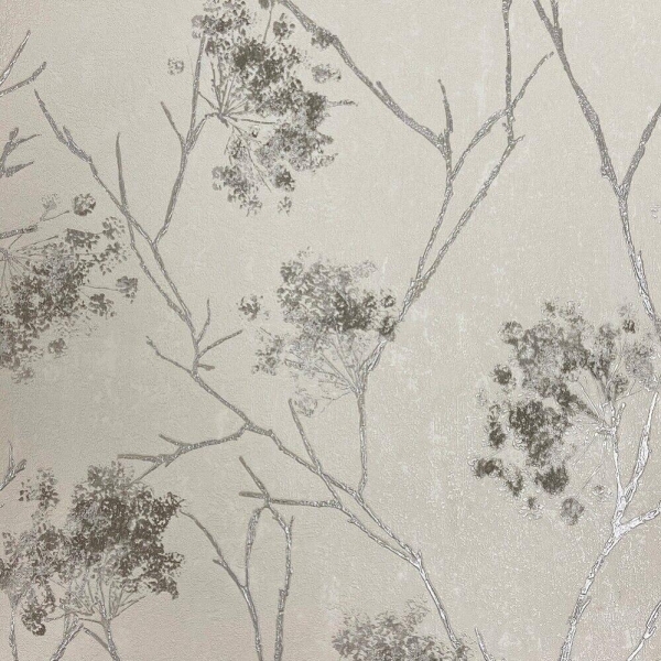 VYMURA Sofia Spring Silver Wallpaper 10.05m Durable Vinyl Peelable Design