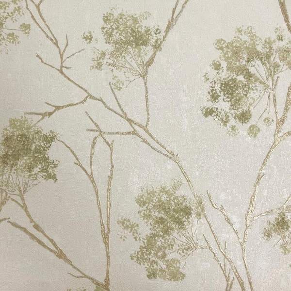 VYMURA Luxury Vinyl Floral Green Gold Wallpaper 10.05m Durable Easy Clean Design