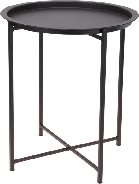 TABLE ROUND 46CM MATT DARK GREY