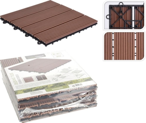 DECKING TILE SET 6PC WPC BROWN