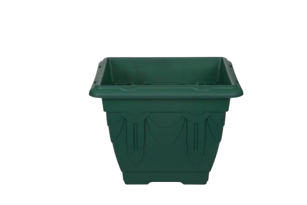 22cm Venetian Square Planter - Forest Green