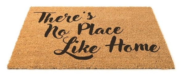 Coir Door Mat There's No Place Like Home 60x40cm Durable Natural Fibers