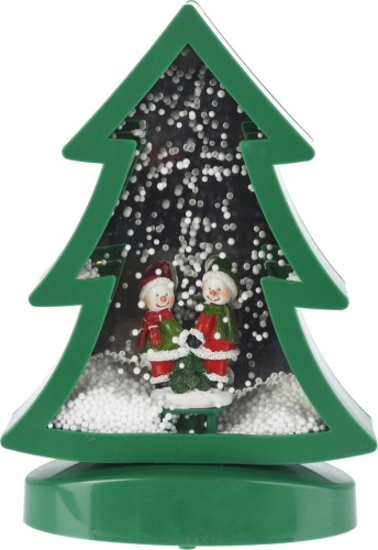 27cm Xmas Tree with Snow Function Dark Green Polypropylene Holiday Decoration