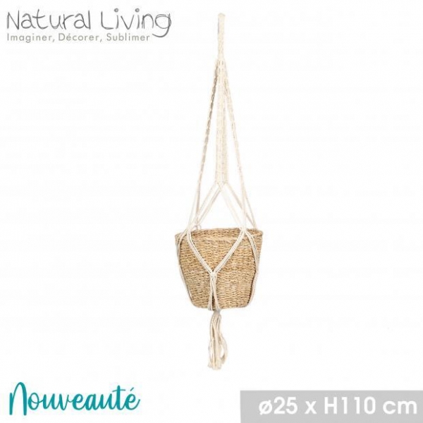 Jute Macrame Plant Hanger Marine Seaweed Plant Holder 110cm