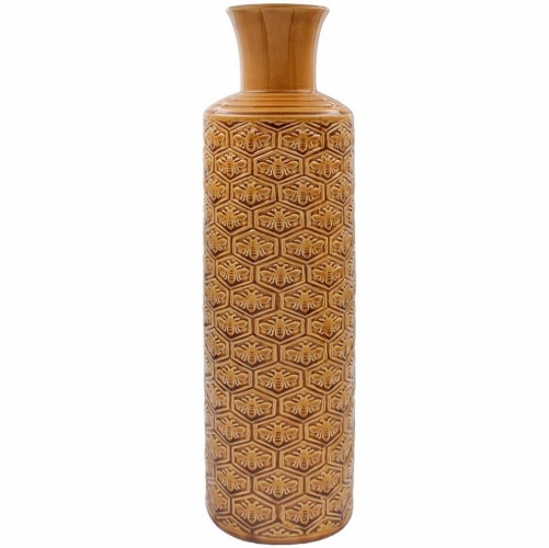 40cm Golden bees Art Polished Ceramic Vase Table Ornament
